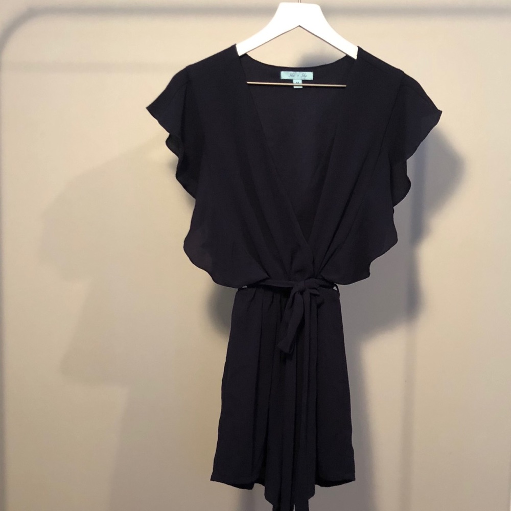 She and Sky Navy Romper